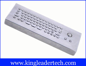 Brushed Stainless Steel USB Industrial Keyboard With Trackball