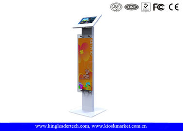 comprar Suporte público do quiosque de Ipad do roubo dos suportes de exposição anti com painel do logotipo, metal áspero online manufacture