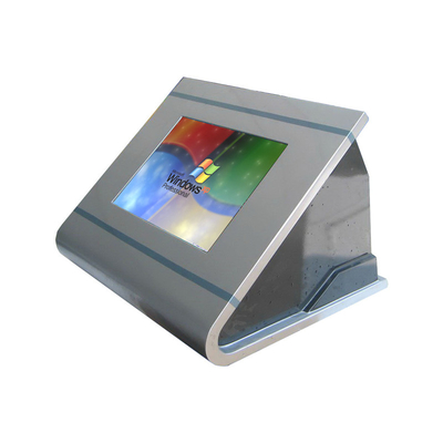 comprar Espaço que salvar o quiosque Desktop com exposição de aço durável de TFT LCD do écran sensível do IR do cerco online manufacture