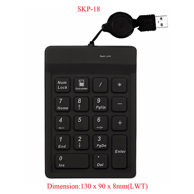 comprar teclado numérico industrial de silicone anti-vírus desinfetável com cabo USB retrátil online manufacture